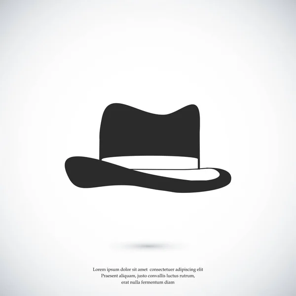 Platte hoed-pictogram — Stockvector