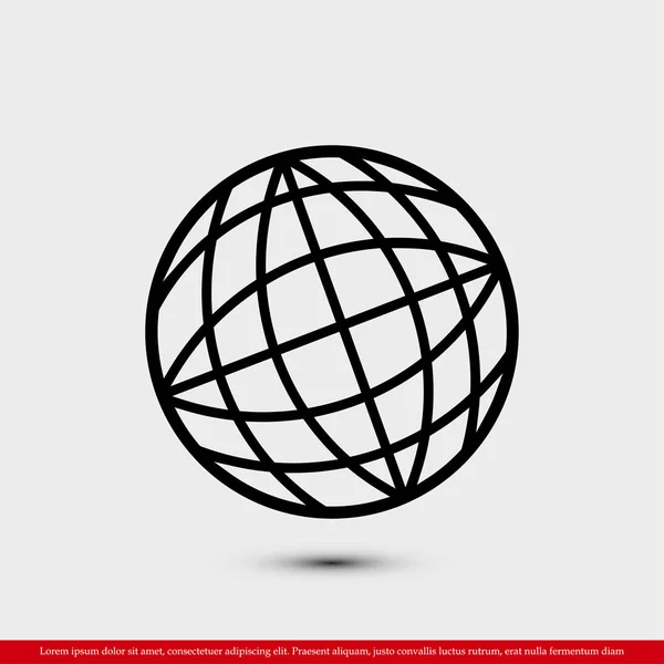 Ikona globu płaskiego — Wektor stockowy