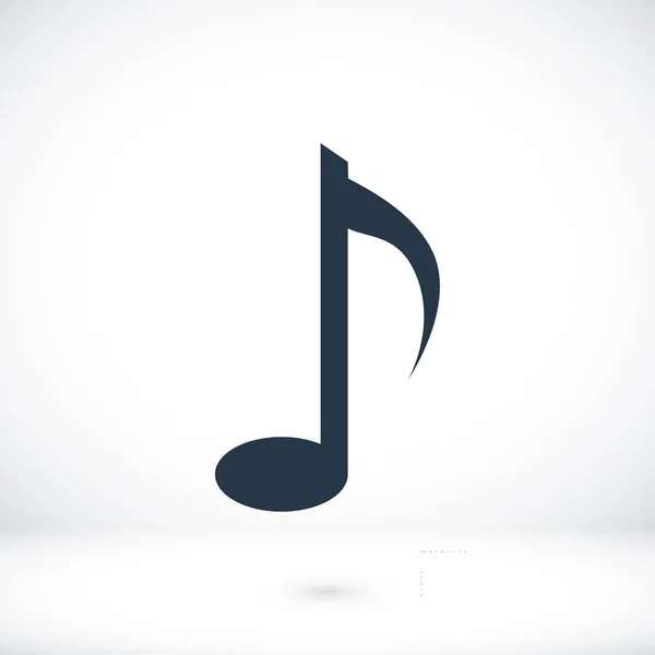 Note de musique icône plate — Image vectorielle
