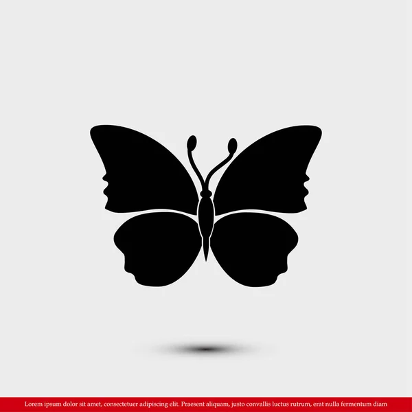 Motýl ploché ikony — Stockový vektor