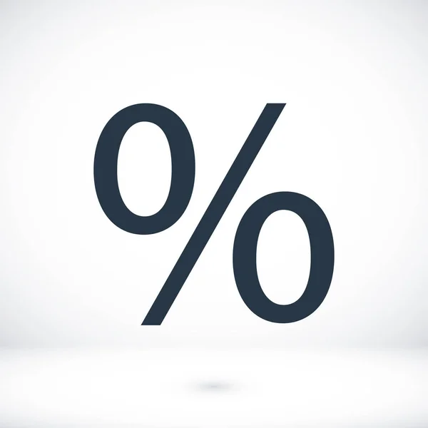 Ícone plano por cento —  Vetores de Stock