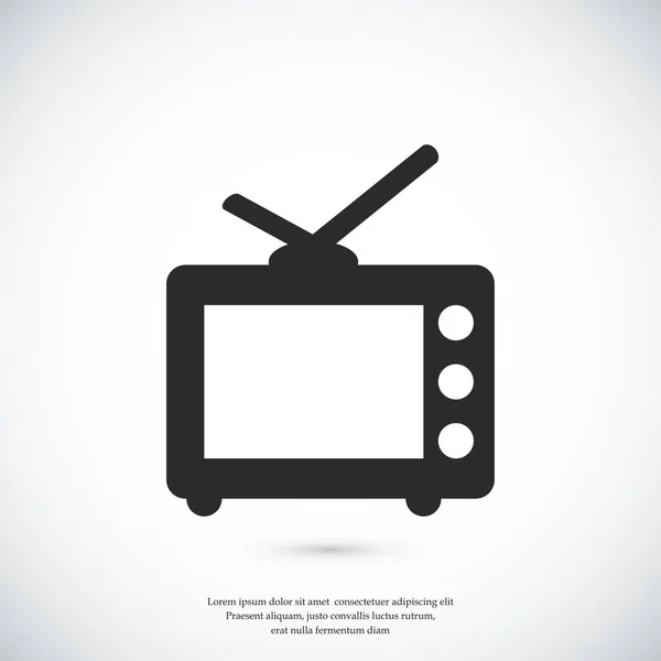 Icono plano de TV — Vector de stock
