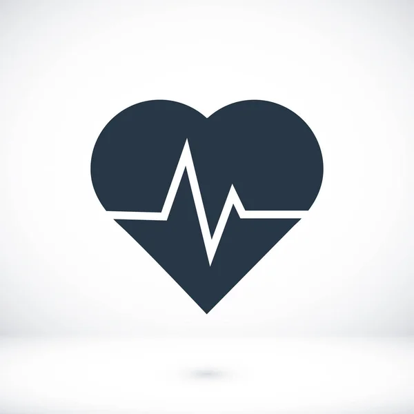 Batimento cardíaco ícone plano —  Vetores de Stock