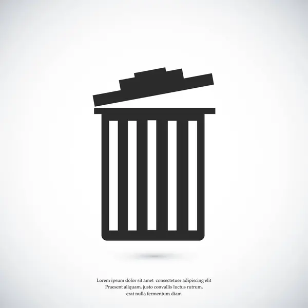 Icône plat poubelle — Image vectorielle