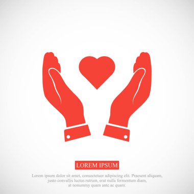 Ellerin simgesinde kalp