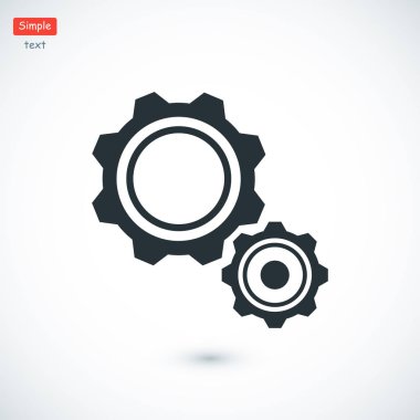 Cogwheels düz simgesi