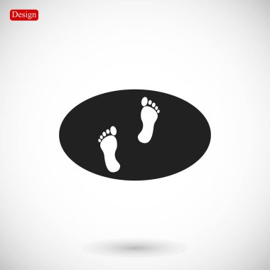 ayak izleri düz stil ikonu