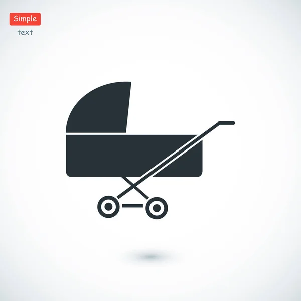 Ícone de pram flat —  Vetores de Stock