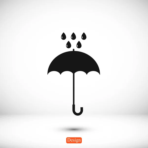 Umbrella and rain drops icon — Stock Vector