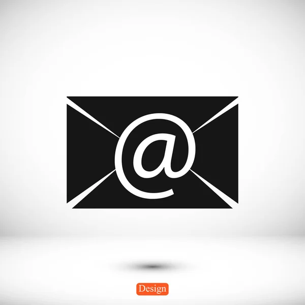 Messaggio email icona piatta — Vettoriale Stock