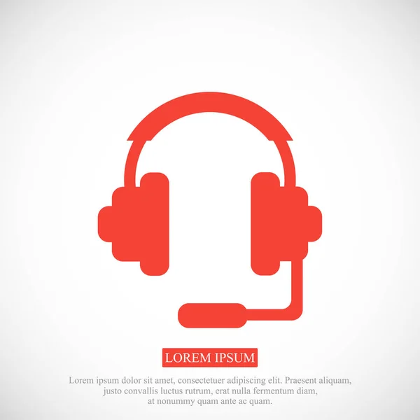 Icono de estilo plano de auriculares — Vector de stock