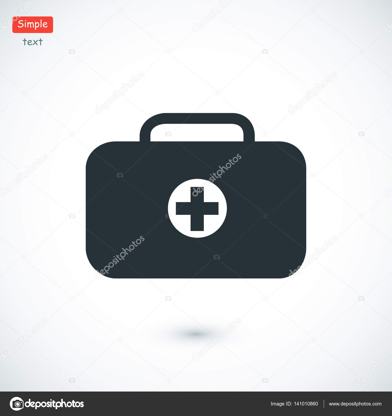 Ilk Yardim Cantasi Simgesini Stok Vektor C Simva 141010860