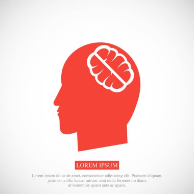 insan beyni ve kafa simgesi