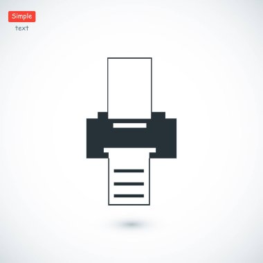 Yazıcı düz stil ikonu