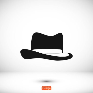 Şapka düz stil ikonu