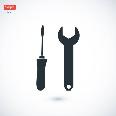 İngiliz anahtarı ve tornavida simgesi