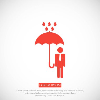 şemsiye yağmur simgesi olan adam