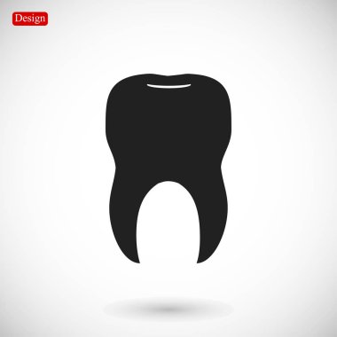 Diş düz stil ikonu