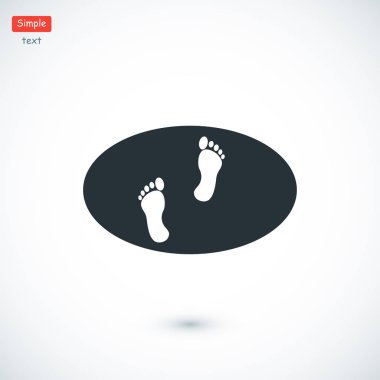 ayak izleri düz stil ikonu