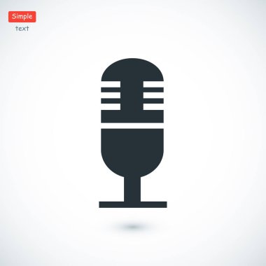 mikrofon düz stil ikonu