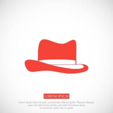 Şapka düz stil ikonu