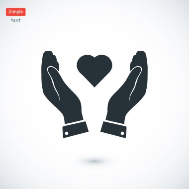 Ellerin simgesinde kalp