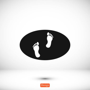 ayak izleri düz stil ikonu