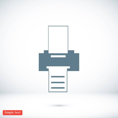 Yazıcı düz stil ikonu