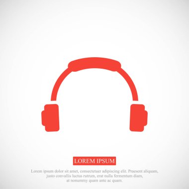 Kulaklık düz stil ikonu