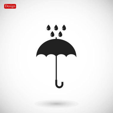 Şemsiye ve yağmur damla simgesi