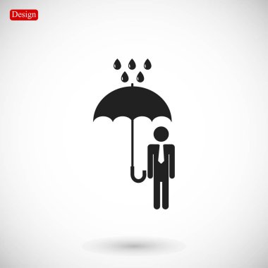 şemsiye yağmur simgesi olan adam