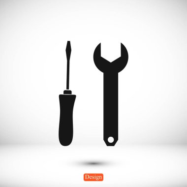 İngiliz anahtarı ve tornavida simgesi