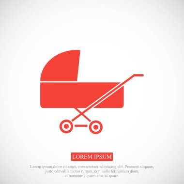 Çocuk arabası düz simgesi