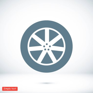 Araba tekerlek düz simgesi