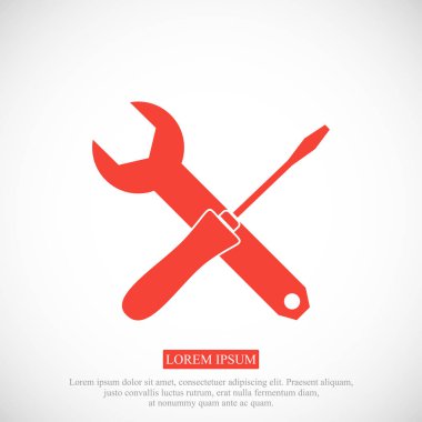 İngiliz anahtarı ve tornavida simgesi