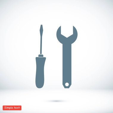 İngiliz anahtarı ve tornavida simgesi