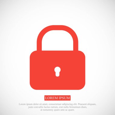 düz asma kilit simgesi