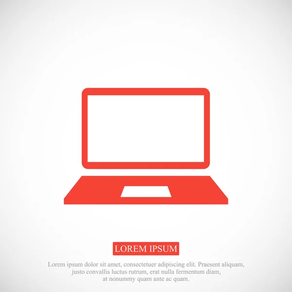 Icona piatto del computer portatile — Vettoriale Stock