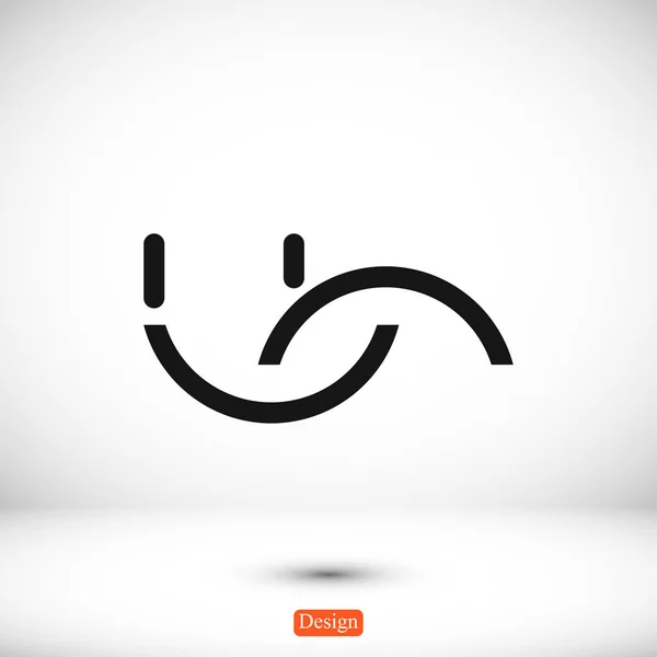 Sonrisa icono de estilo plano — Vector de stock