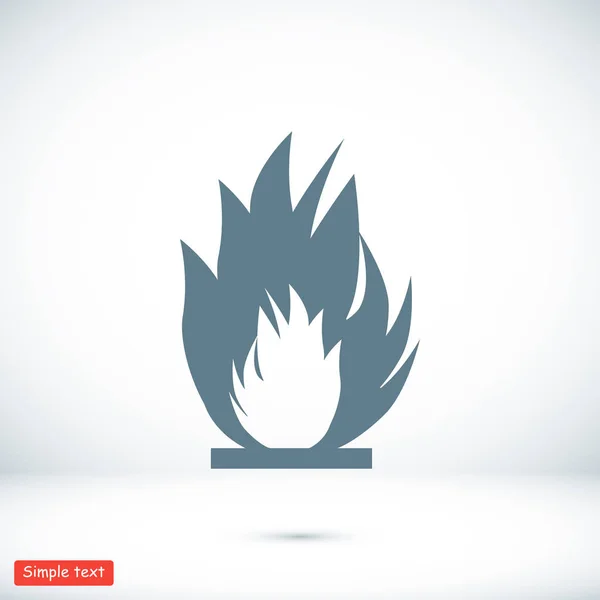 Yangın düz stil ikonu — Stok Vektör