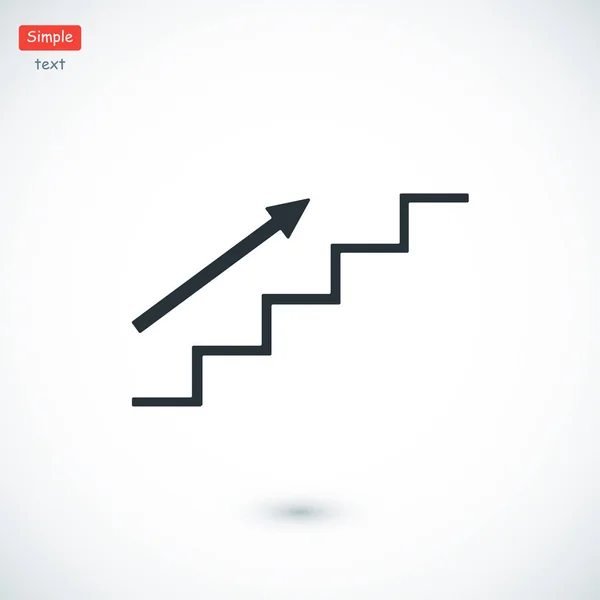 Escaleras y flecha icono — Vector de stock
