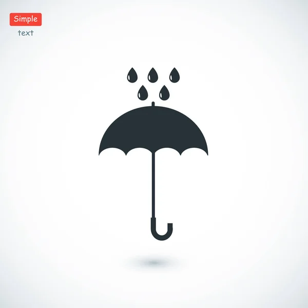 Ομπρέλα και η βροχή πέφτει εικονίδιο — Διανυσματικό Αρχείο