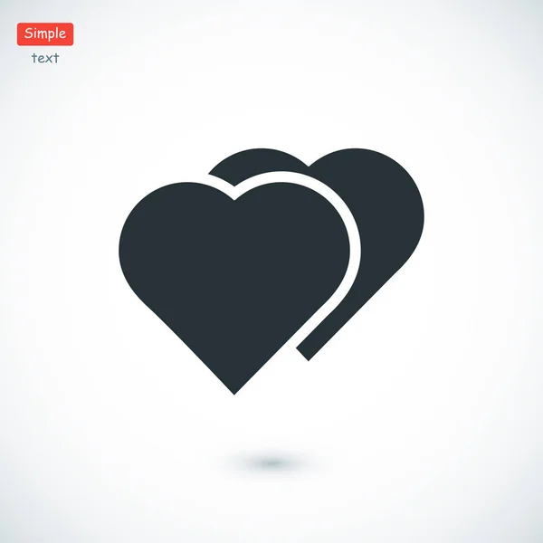 Ícone de dois corações — Vetor de Stock