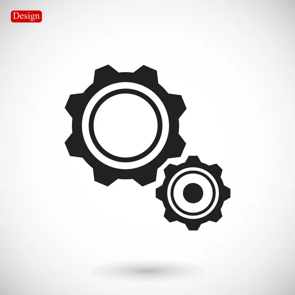 Cogwheels icono plano — Vector de stock