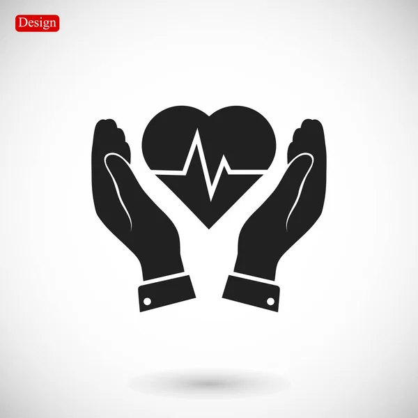 Herz und Hände Ikone — Stockvektor