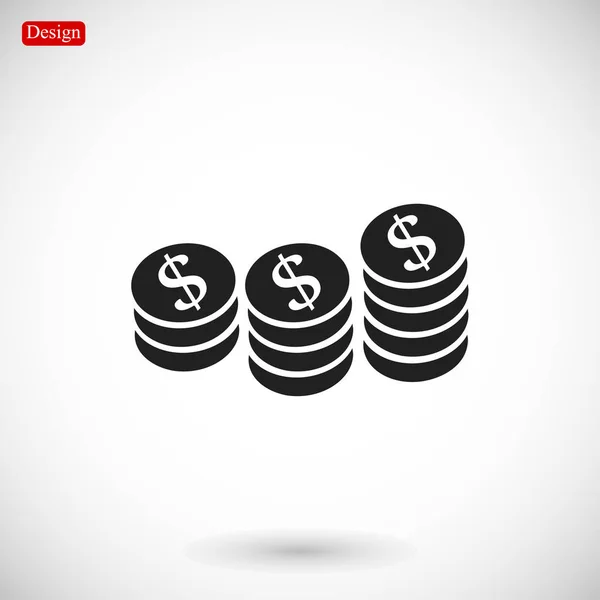 Geldmunten pictogram — Stockvector
