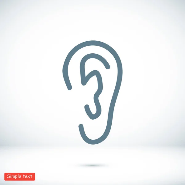 Ícone de estilo plano de orelha —  Vetores de Stock