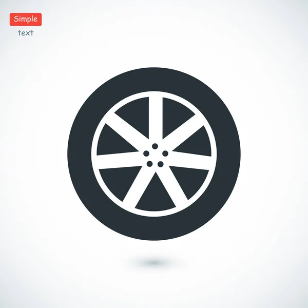 Autó kerék lapos ikon — Stock Vector