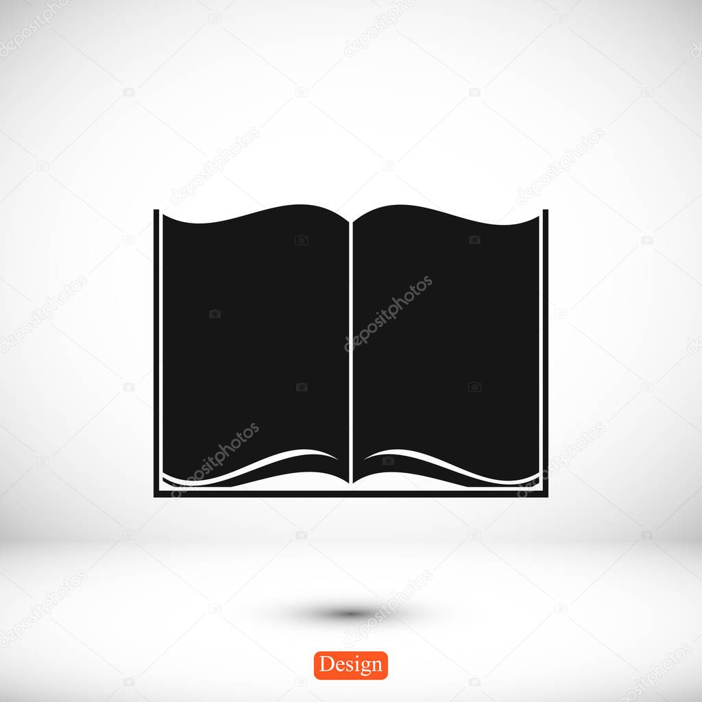 Opened book icon, vector illustration