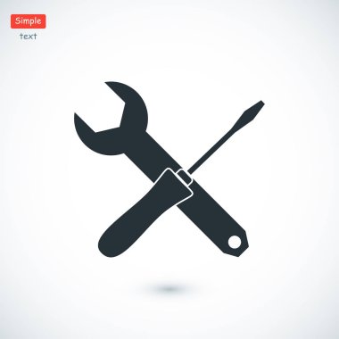 İngiliz anahtarı ve tornavida simgesi